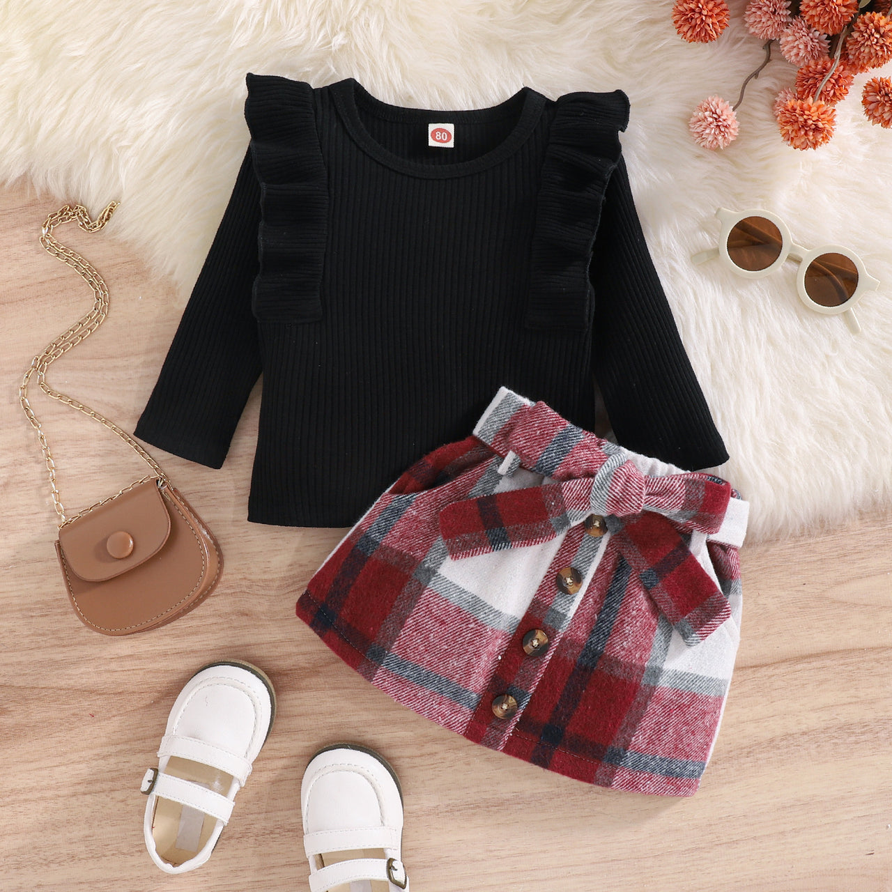 Fashion Tops Plaid Skirt Outfit