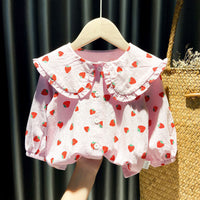 Thumbnail for Girls Shirts Autumn Baby Print Long-sleeved Blouse Doll Shirts Spring and Autumn Clothes Baby Girls Blouse Girl Tops