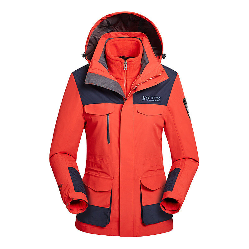 Winter Men Ski Jacket Waterproof Windproof Breathable Warm Softshell Long Sleeved Coat