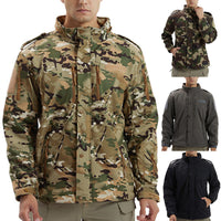 Thumbnail for Men's Fleece Jacket Camouflage Waterproof Soft Shell Jacket