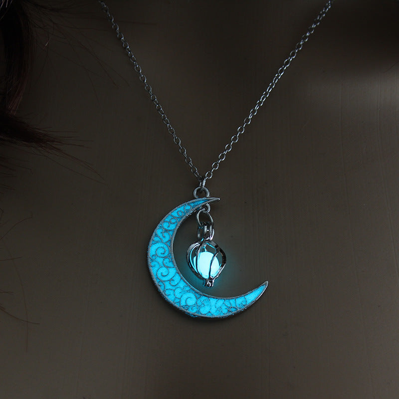 Glow In the Dark Moon Necklace