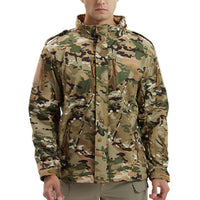 Thumbnail for Men's Fleece Jacket Camouflage Waterproof Soft Shell Jacket