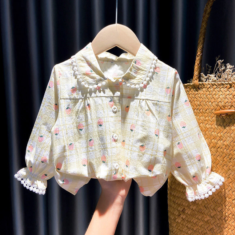 Girls Shirts Autumn Baby Print Long-sleeved Blouse Doll Shirts Spring and Autumn Clothes Baby Girls Blouse Girl Tops