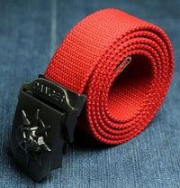 Thumbnail for Men Canvas Skull Metal Belt