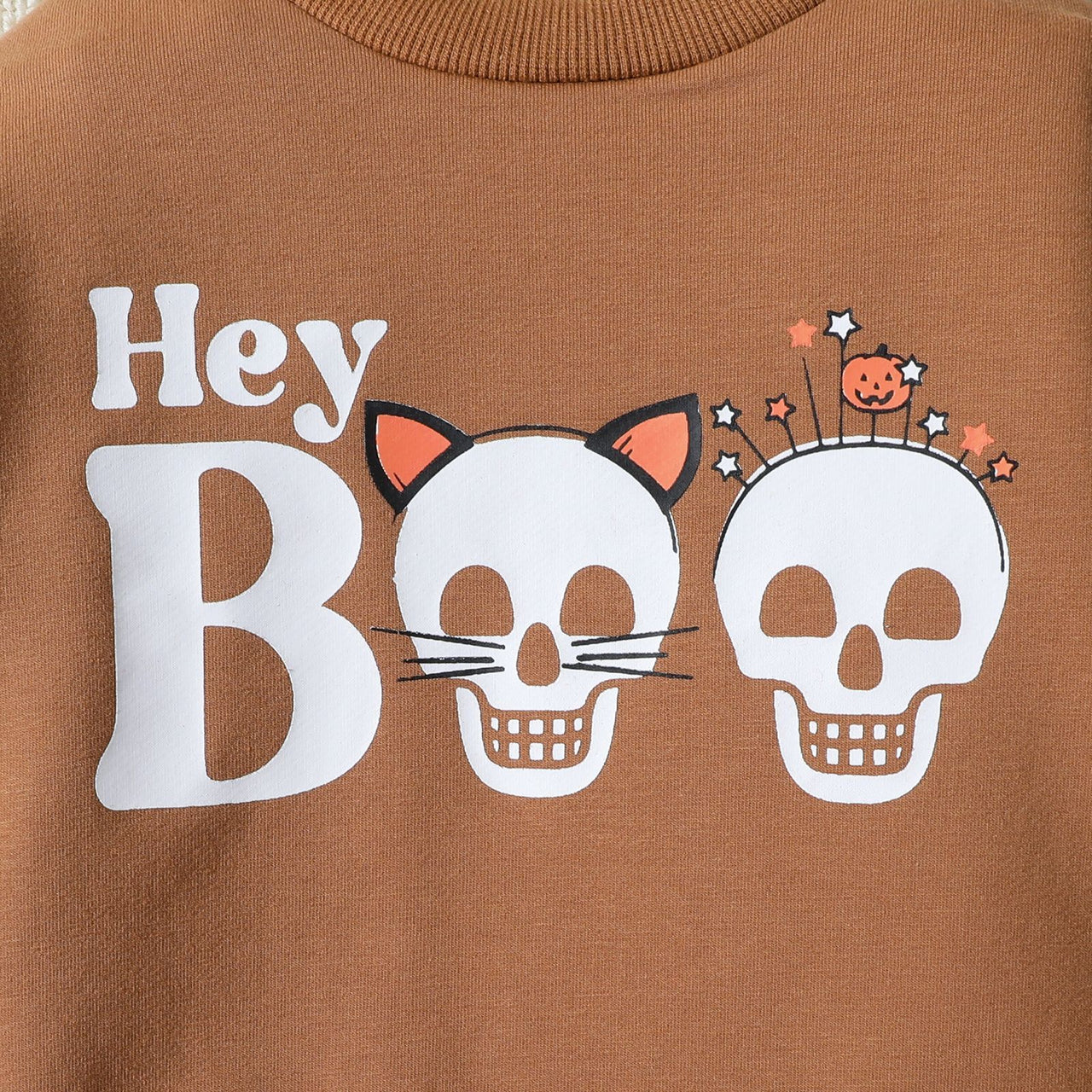 Baby Long Sleeve Letter Skull Print Jumpsuit