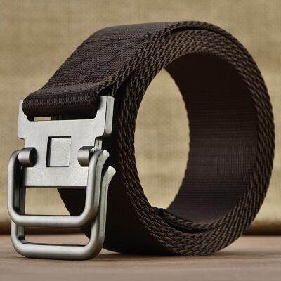 Men's Military Training Belt With Double Buckle Canvas