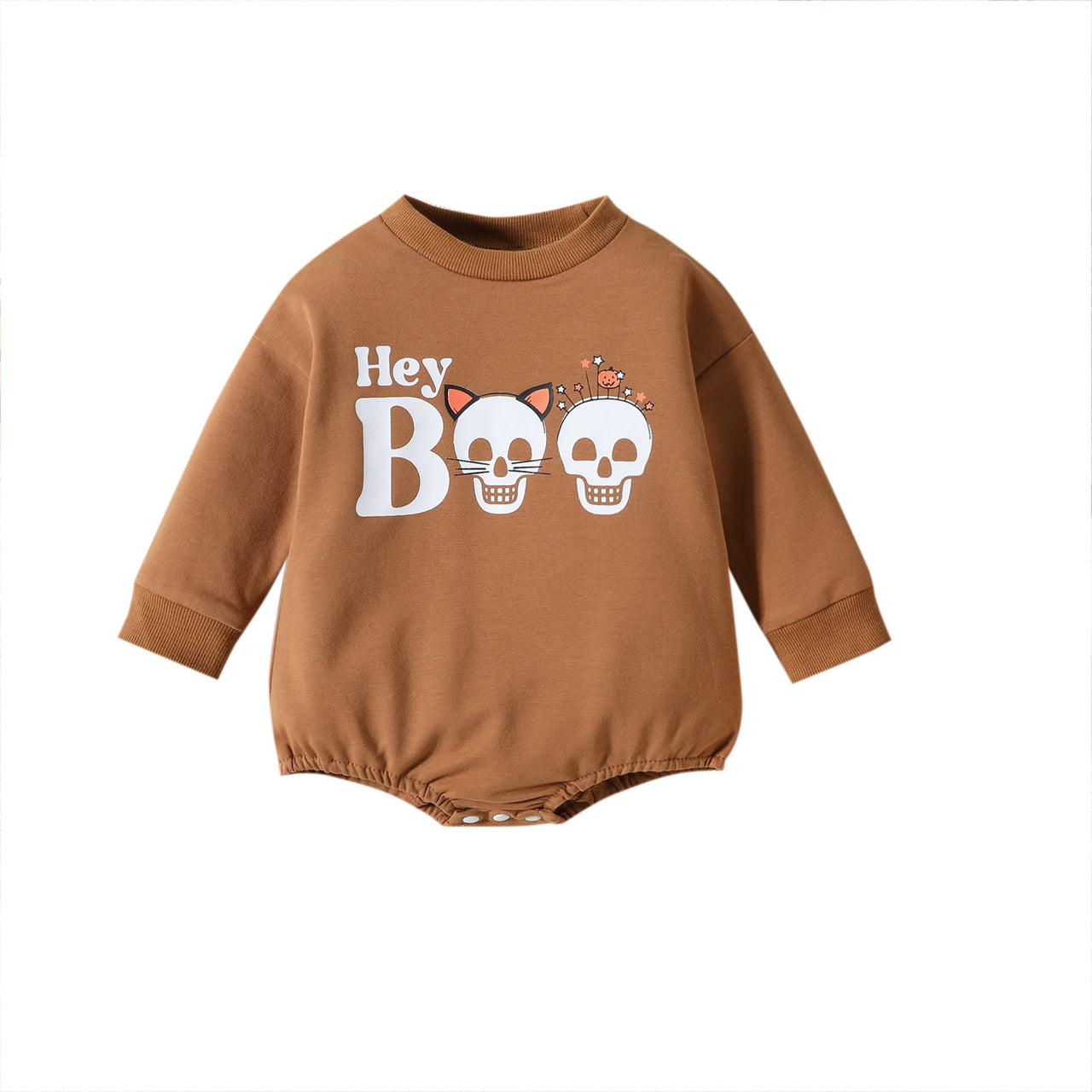 Baby Long Sleeve Letter Skull Print Jumpsuit