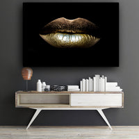 Thumbnail for Wall Art Canvas Black And Gold Sexy Lips Canvas Makeup Art Living Room Canvas Picture Home Art Poster