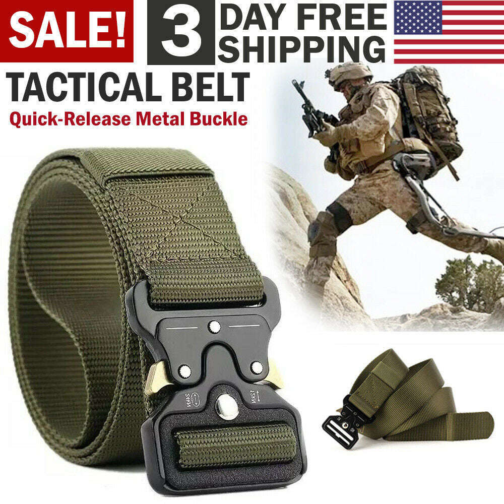 Military Tactical Belt Heavy Duty Security Working Utility Nylon Army Waistband