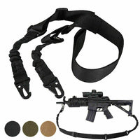 Thumbnail for Tactical Rifle Sling Gun Shoulder Strap 2 Point Hooks One Single Strap Hunting