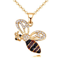 Thumbnail for Summer Jewelry Necklace Lady Cartoon Cute Drop Oil Studded Bee Pendant