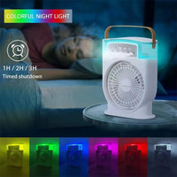 Thumbnail for Portable USB Air Conditioner Cooling Fan With 5 Sprays 7 Color Light 600ML Water Tank Spray Mist Air Cooler Humidifiers