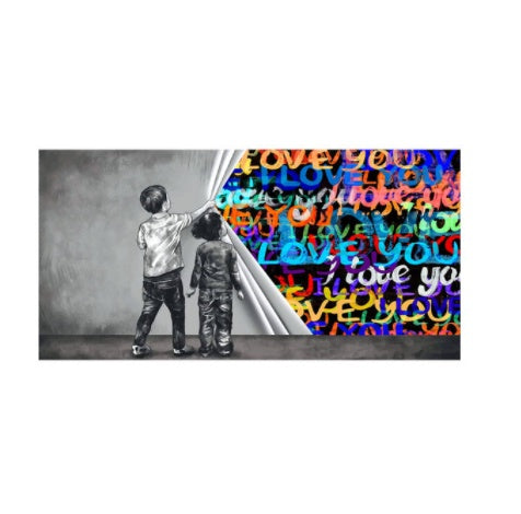 Children's Graffiti Wall Art Canvas Abstract