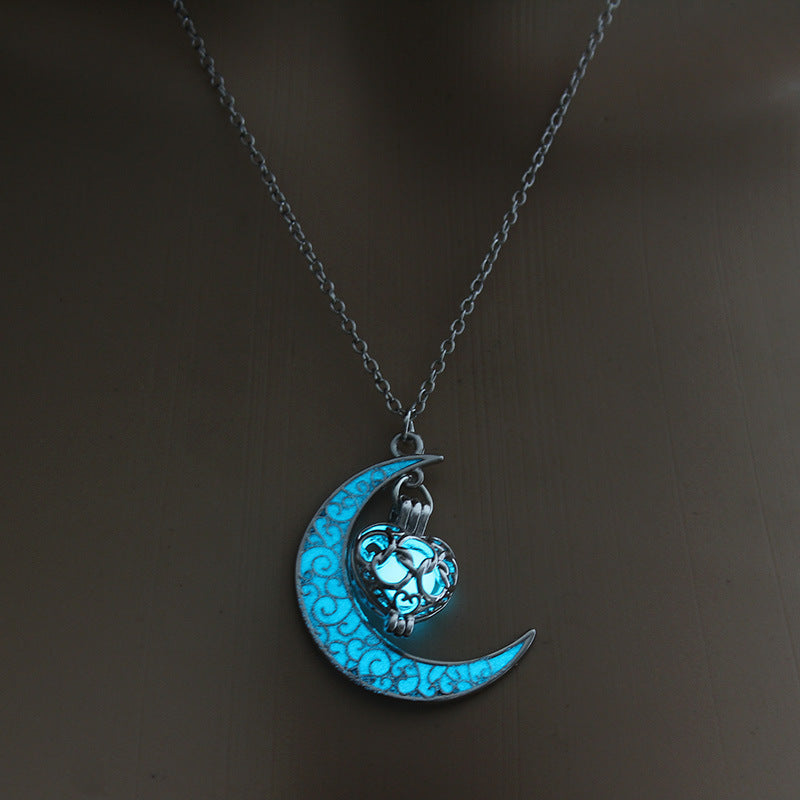 Glow In the Dark Moon Necklace